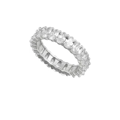 Sahira Jewelry Design Women's Oval Eternity Band Ring In Silver