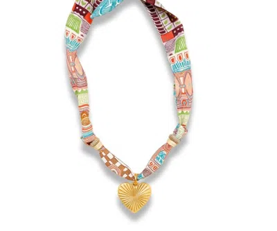 Sahira Jewelry Design Women's Silk Charm Necklace In Blue In Multi