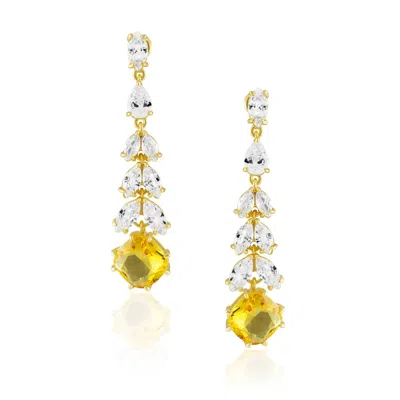 Sahira Jewelry Design Women's Soleil Cubic Zirconia Drop Earring In Gold