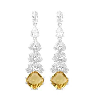 Sahira Jewelry Design Women's Soleil Cubic Zirconia Drop Earring In Silver In Gold