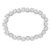 Sahira Jewelry Design Women's Stretchy Bezel Heart Bracelet In Silver In Silver