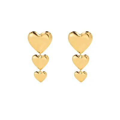 Sahira Jewelry Design Women's Tori Heart Drop Earrings In Gold