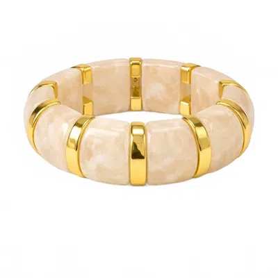 Sahira Jewelry Design Women's Verona Bangle In Beige In Gold