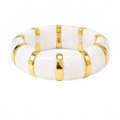 Sahira Jewelry Design Women's Verona Bangle In White In Gold