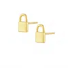 Sahira Mini Lock Studs In Gold In Gold