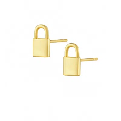 Sahira Mini Lock Studs In Gold