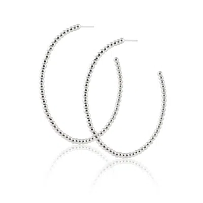 Sahira Women's Chelsea Beaded Hoops In Silver
