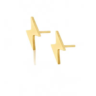 Sahira Women's Lightening Bolt Studs In Gold