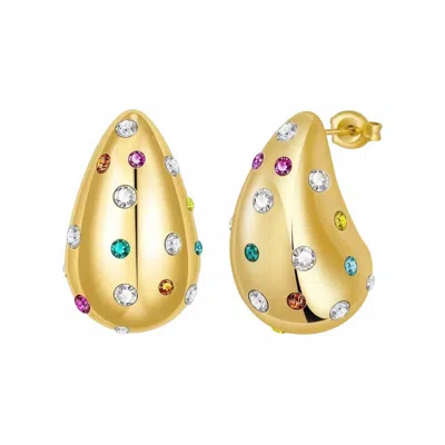 Sahira Women's Raindrop Cz Pearl Earrings In Gold