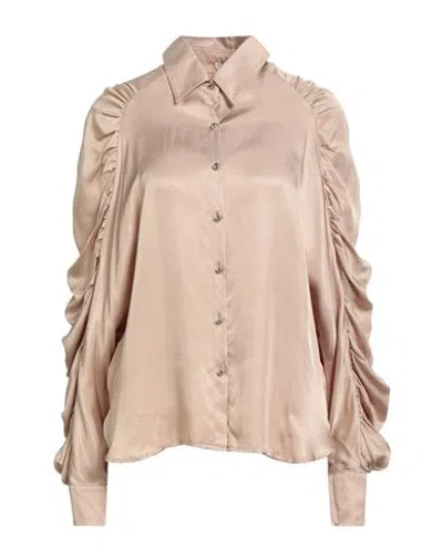 Sahoco Woman Shirt Beige Size L Tencel In Sand