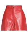 Sahoco Woman Shorts & Bermuda Shorts Red Size M Ovine Leather