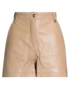 Sahoco Woman Shorts & Bermuda Shorts Sand Size L Ovine Leather