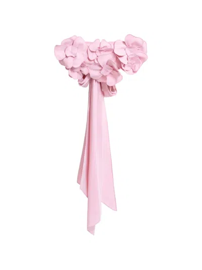 Saiid Kobeisy 3d Flowers Top In Pink