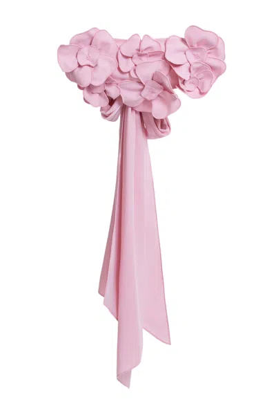 Saiid Kobeisy 3d Flowers Top In Pink