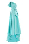 Saiid Kobeisy Aqua Sky Taffeta Evening Dress In Blue