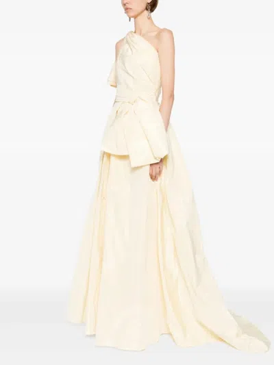 Saiid Kobeisy Aqua Sky Taffeta Evening Dress In White
