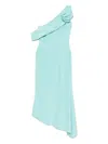 Saiid Kobeisy Asymmetrical Flower Dress In Blue