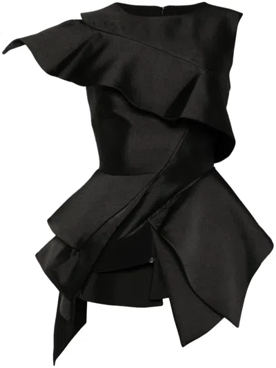Saiid Kobeisy Asymmetrical Mikado Top In Black