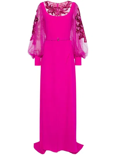 Saiid Kobeisy Bead-embellished Crepe Gown In Multi