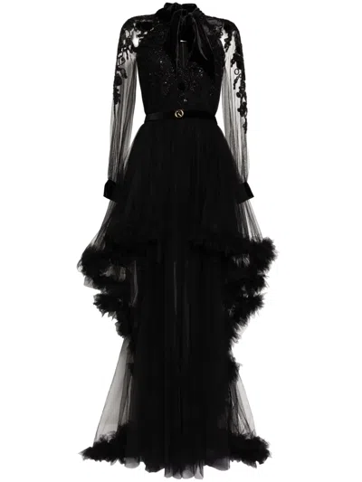Saiid Kobeisy Bead-embellished Dress In 黑色