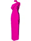 Saiid Kobeisy Bead-embellished One-shoulder Gown In Pink