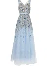 Saiid Kobeisy Bead-embellished Tulle Gown In Blue