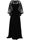 Saiid Kobeisy Beaded Crepe Maxi Dress In 黑色