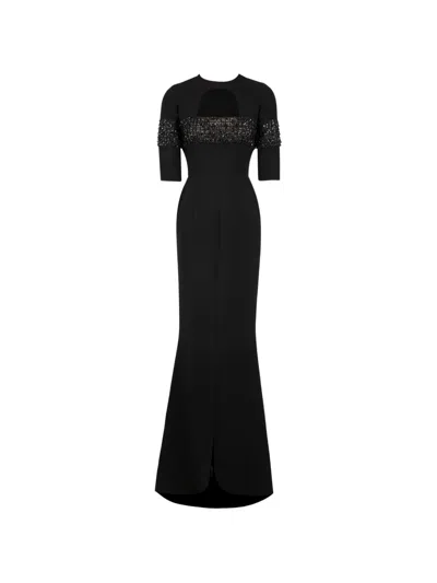 Saiid Kobeisy Beaded Gown Dress In Black