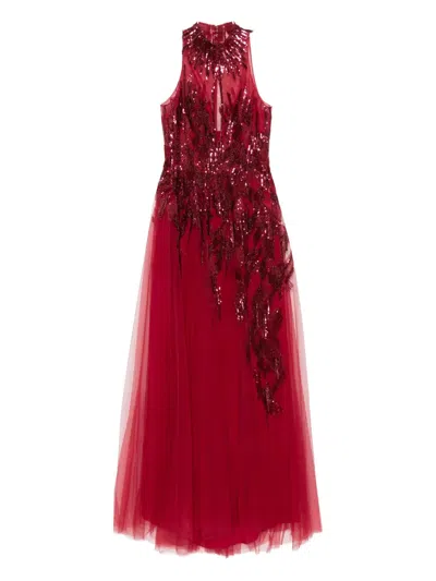 Saiid Kobeisy Beaded Gown In Red