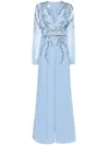 Saiid Kobeisy Beaded Jumpsuit In Blue