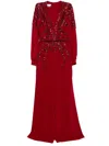 Saiid Kobeisy Blue Beaded Jumpsuit In Red