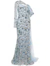 Saiid Kobeisy Beaded One-shoulder Gown In Blue