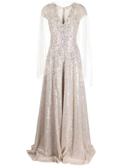 Saiid Kobeisy Beaded Sequin Jumpsuit In Multi