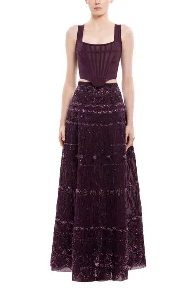 Saiid Kobeisy Beaded Skirt In Purple