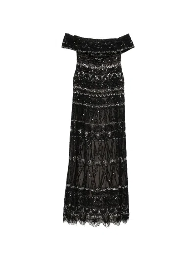 Saiid Kobeisy Beaded Tulle Dress In Black