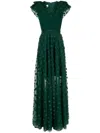 Saiid Kobeisy Beaded Tulle Dress With Polka Dots In Green