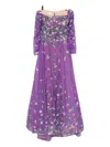 Saiid Kobeisy Beaded Tulle Gown In Purple