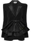 Saiid Kobeisy Crepe Tailored Jacket With Taffeta Collar In 黑色