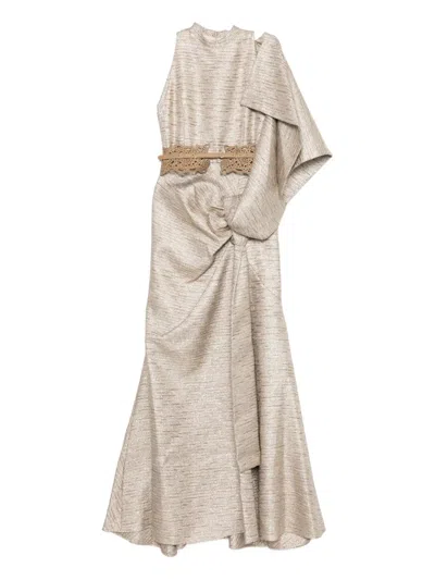Saiid Kobeisy Brocade Dress In Neutral