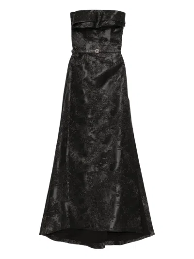 Saiid Kobeisy Brocade Long Dress In Black