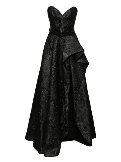 Saiid Kobeisy Brocade Long Dress In Black