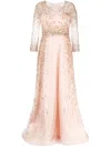 Saiid Kobeisy Canton Crepe Beaded Dress In Pink