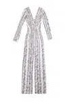 Saiid Kobeisy Canton Crepe Beaded Jumpsuit With A Wrapped Top In Gray