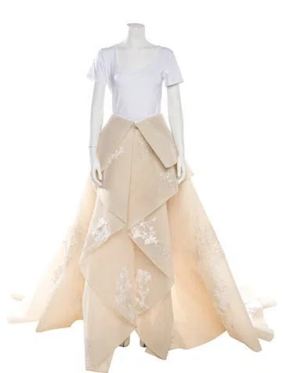 Pre-owned Saiid Kobeisy Colorblock Pattern Long Dress W/ Tags In Neutral