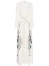 Saiid Kobeisy Crepe Floral Printed Kaftan