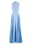 Saiid Kobeisy Crepe Georgette Dress In Blue