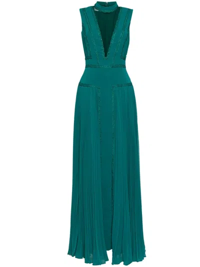 Saiid Kobeisy Crepe Georgette Dress In Green