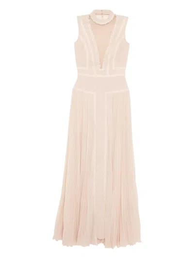 Saiid Kobeisy Crepe Georgette Dress In Neutral