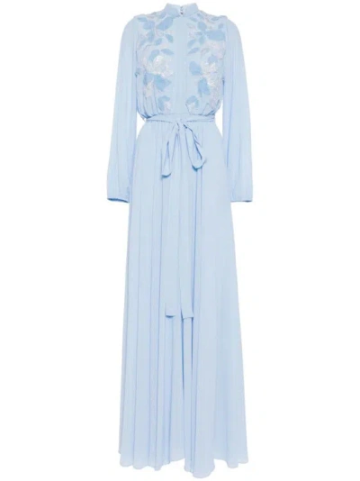 Saiid Kobeisy Floral-embroidered Kaftan Dress In Multi