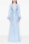 Saiid Kobeisy Floral-embroidered Beaded Kaftan Dress In Multi